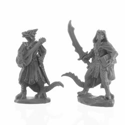 RPR44145 Dragonfolk Bard and Thief Miniature 25mm Heroic Scale Figure Bones Black (ONLINE ORDER ONLY)