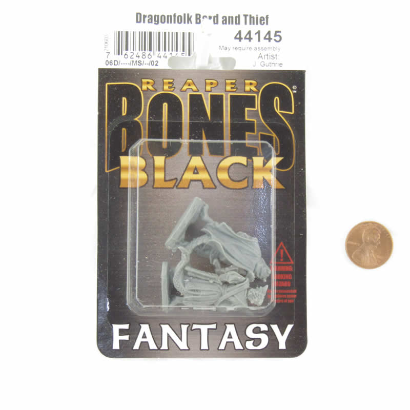 RPR44145 Dragonfolk Bard and Thief Miniature 25mm Heroic Scale Figure Bones Black (ONLINE ORDER ONLY)