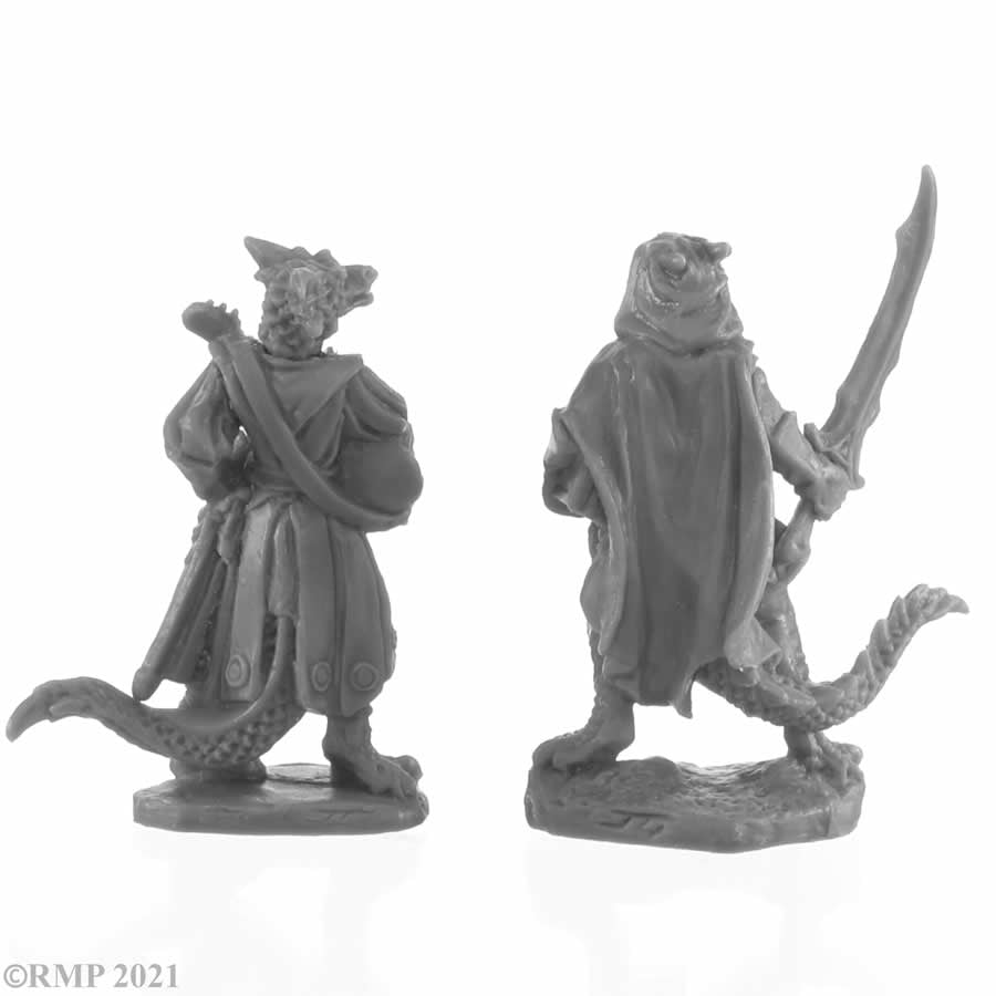 RPR44145 Dragonfolk Bard and Thief Miniature 25mm Heroic Scale Figure Bones Black (ONLINE ORDER ONLY)