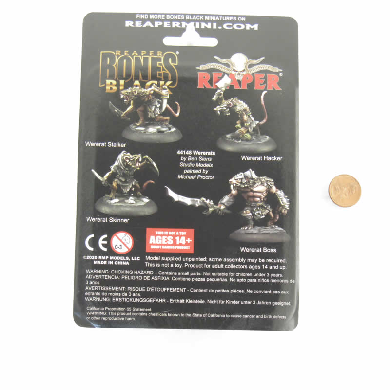 RPR44148 Wererats Miniature 25mm Heroic Scale Figure Bones Black (ONLINE ORDER ONLY)