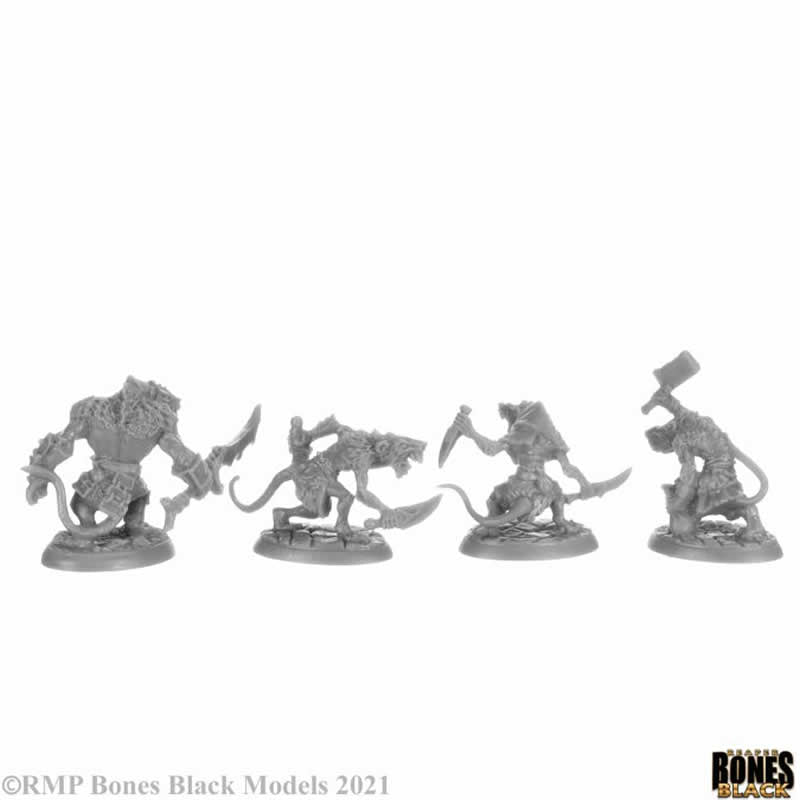 RPR44148 Wererats Miniature 25mm Heroic Scale Figure Bones Black (ONLINE ORDER ONLY)