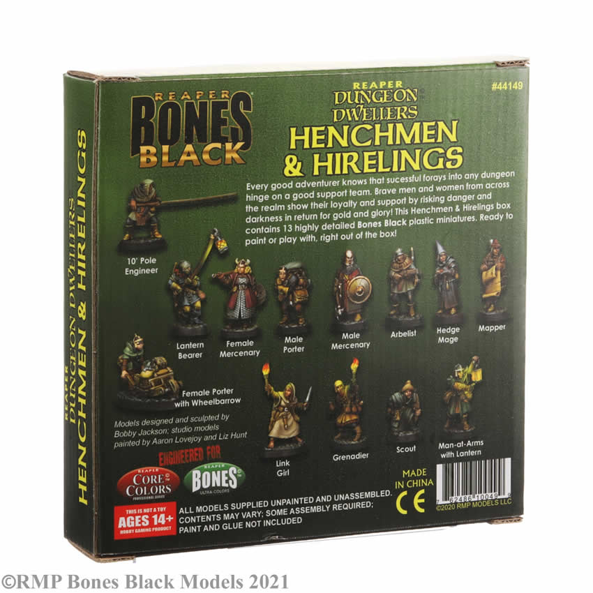 RPR44149 Henchmen and Hirelings Boxed Set Miniature 25mm Heroic Scale Figure Bones Black (ONLINE ORDER ONLY)