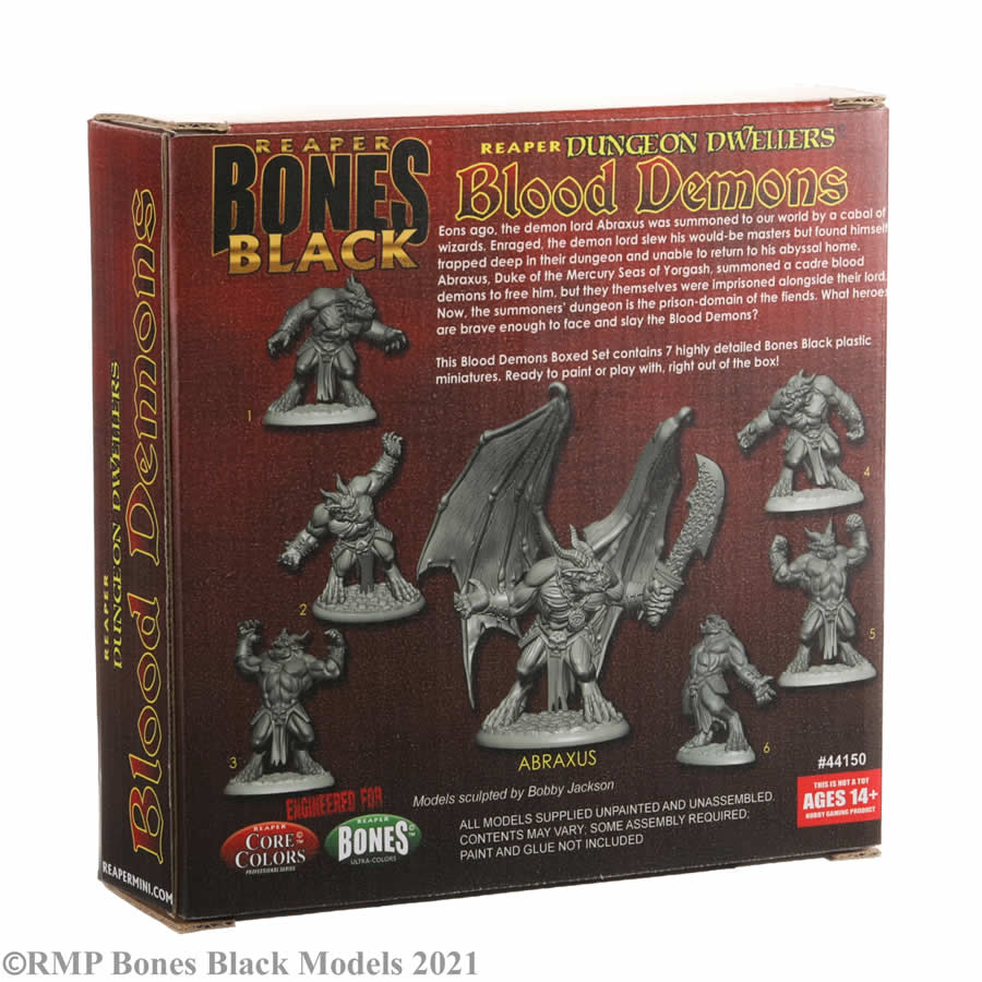 RPR44150 Blood Demons Boxed Set Miniature 25mm Heroic Scale Figure Bones Black (ONLINE ORDER ONLY)