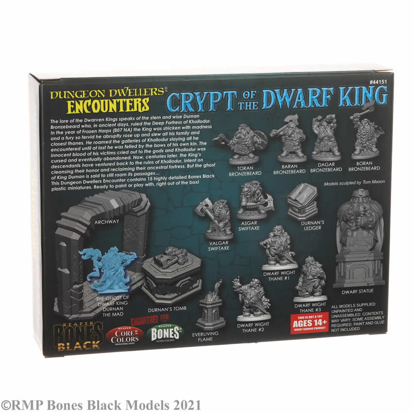 RPR44151 Crypt Of The Dwarf King Boxed Set Miniature 25mm Heroic Scale Figure Bones Black (ONLINE ORDER ONLY)