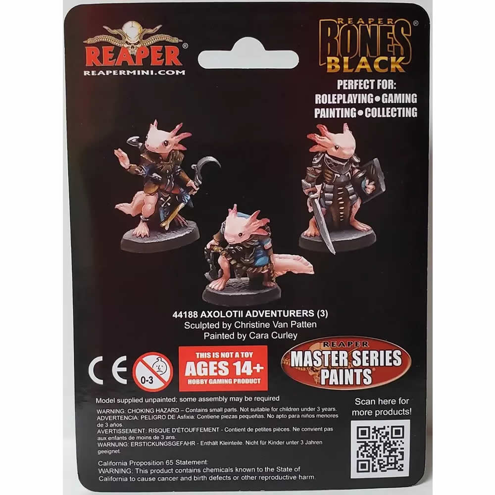 RPR44188 Axolotii Heroes Miniature 25mm Heroic Scale Figure Bones Black (ONLINE ORDER ONLY)