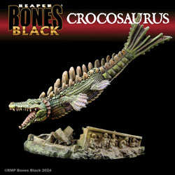 RPR44191 Crocosaurus (Crocodile-Dragon) Miniature 25mm Heroic Scale Figure Bones Black (ONLINE ORDER ONLY)