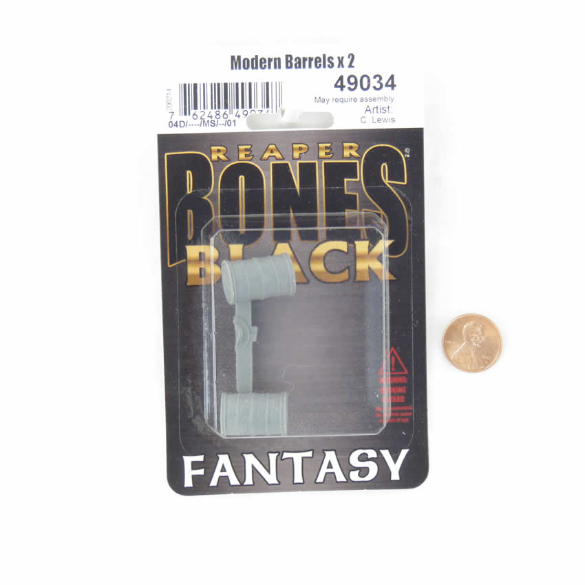 RPR49034 Modern Barrels Miniature 25mm Heroic Scale Figure Bones Black (ONLINE ORDER ONLY)