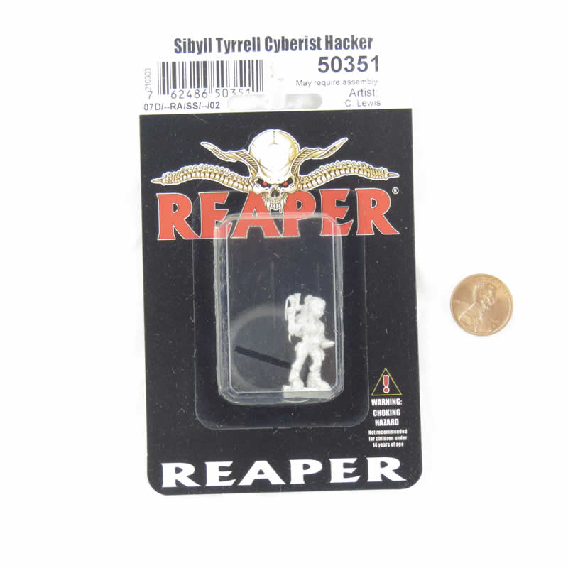 RPR50351 Sibyll Tyrrell Cyberist Hacker Miniature 25mm Heroic Scale Chronoscope (ONLINE ORDER ONLY)