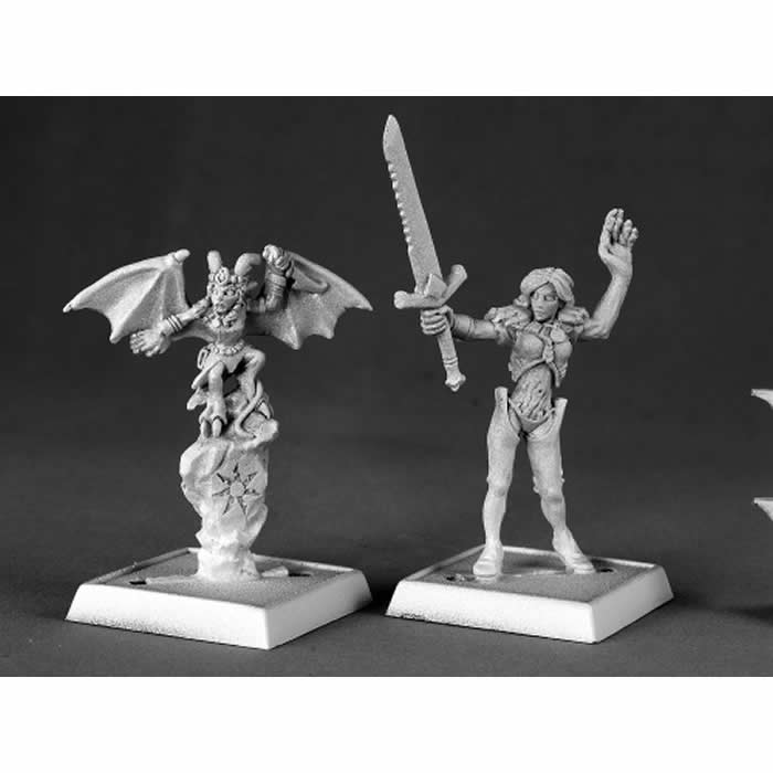 RPR60012 Nualia and Erylium Demon Miniature 25mm Heroic Scale Pathfinder Series Reaper Miniatures (ONLINE ORDER ONLY)