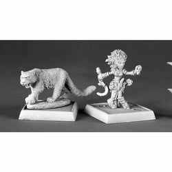 RPR60020 Lini Iconic Gnome Druid and Droogami Snow Leopard Miniature (ONLINE ORDER ONLY)