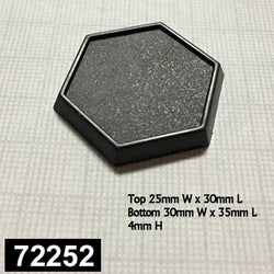 RPR72252 1in Hex Plastic Miniature Gaming Base Pack of 20 Reaper (ONLINE ORDER ONLY)