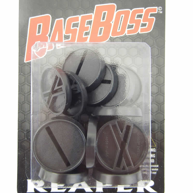 RPR74032 1in Round Plastic Miniature Gaming Base with Slot Pack of 20 Reaper (ONLINE ORDER ONLY)