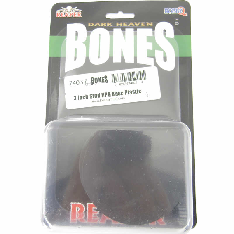 RPR74037 3in Round Plastic Miniature Gaming Base Pack of 10 Reaper Miniatures (ONLINE ORDER ONLY)