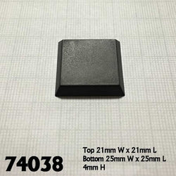 RPR74038 1 in Square Flat Top Plastic Miniature Gaming Base Pack of 20 (ONLINE ORDER ONLY)