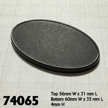 RPR74065 60mm X 35mm Oval Gaming Base Pack of 10 Reaper Miniatures (ONLINE ORDER ONLY)