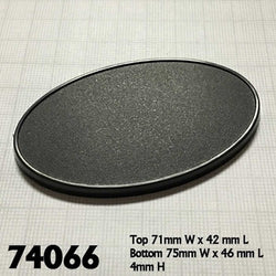 RPR74066 75mm X 46mm Oval Gaming Base Pack of 10 Reaper Miniatures (ONLINE ORDER ONLY)