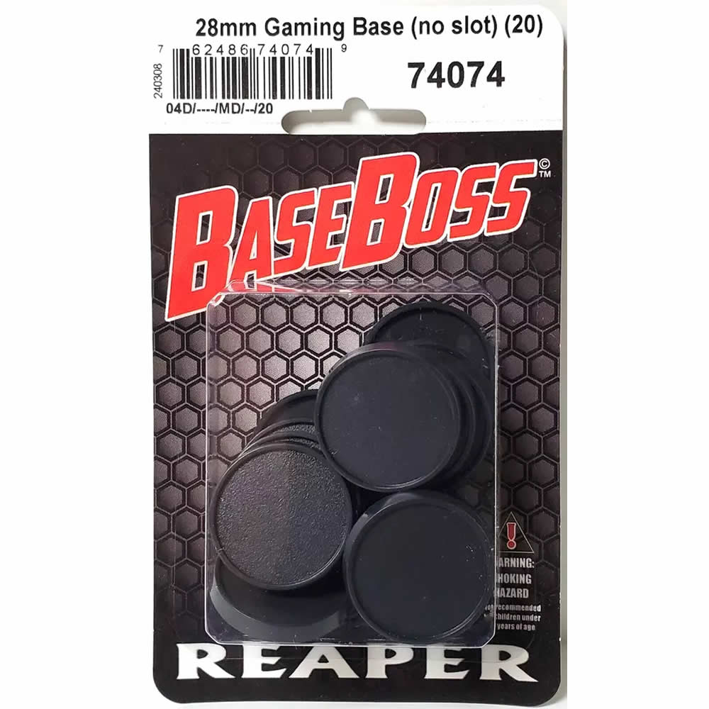 RPR74074 28mm Round Gaming Base Unslotted Pack of 20 (ONLINE ORDER ONLY)