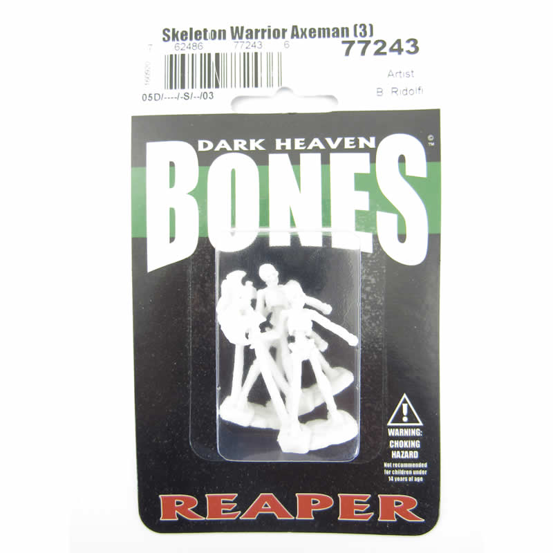 RPR77243 Skeleton Warrior Axeman Miniature 25mm Heroic Scale Bones (ONLINE ORDER ONLY)