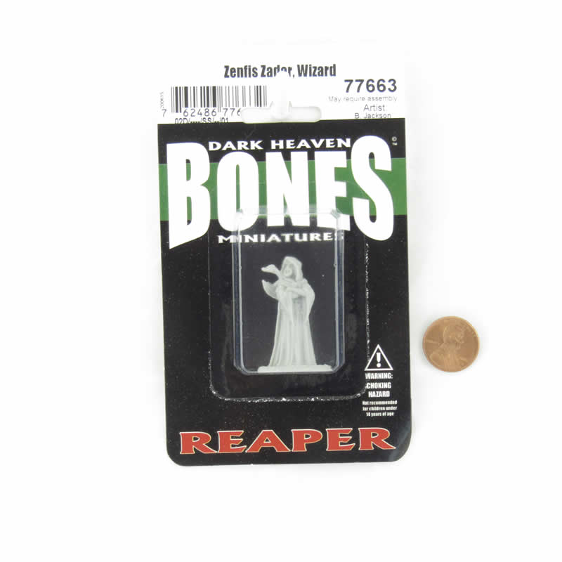 RPR77663 Zenfis Zadar Wizard Miniature 25mm Heroic Scale Figure Dark Heaven Bones (ONLINE ORDER ONLY)