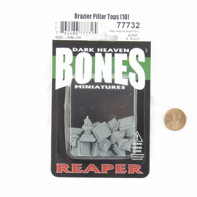 RPR77732 Brazier Pillar Tops Miniature 25mm Heroic Scale Figure Dark Heaven Bones (ONLINE ORDER ONLY)