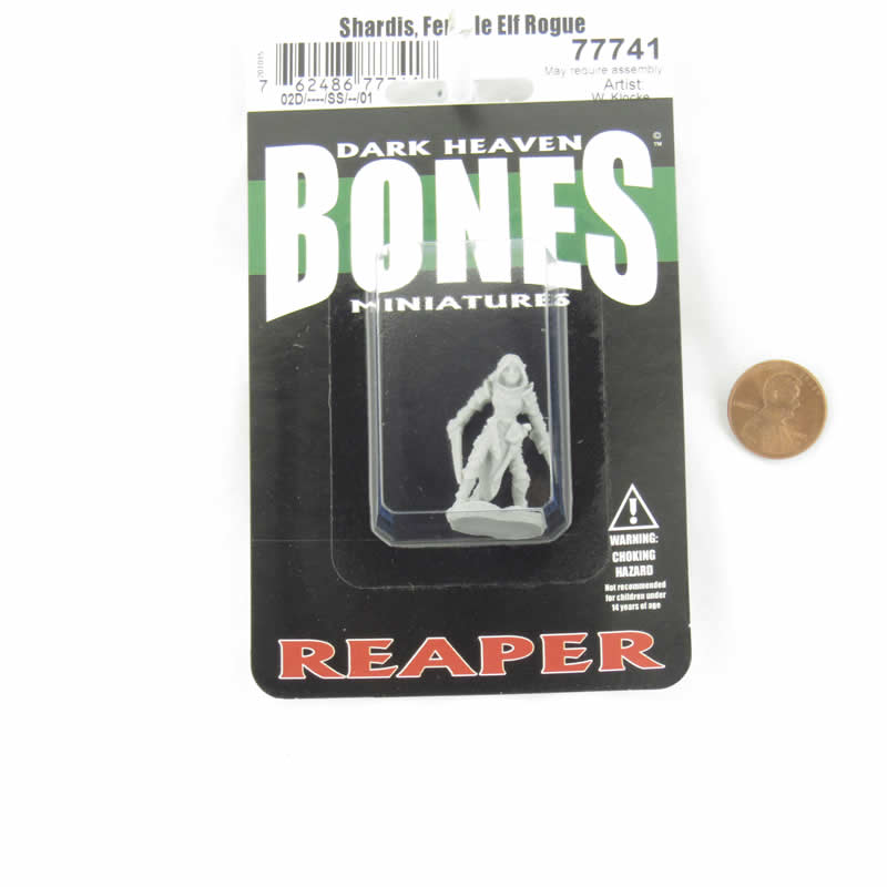 RPR77741 Shardis Female Elf Rogue Miniature 25mm Heroic Scale Figure Dark Heaven Bones (ONLINE ORDER ONLY)