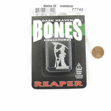 RPR77742 Nimbar Elf Necromancer Miniature 25mm Heroic Scale Figure Dark Heaven Bones (ONLINE ORDER ONLY)