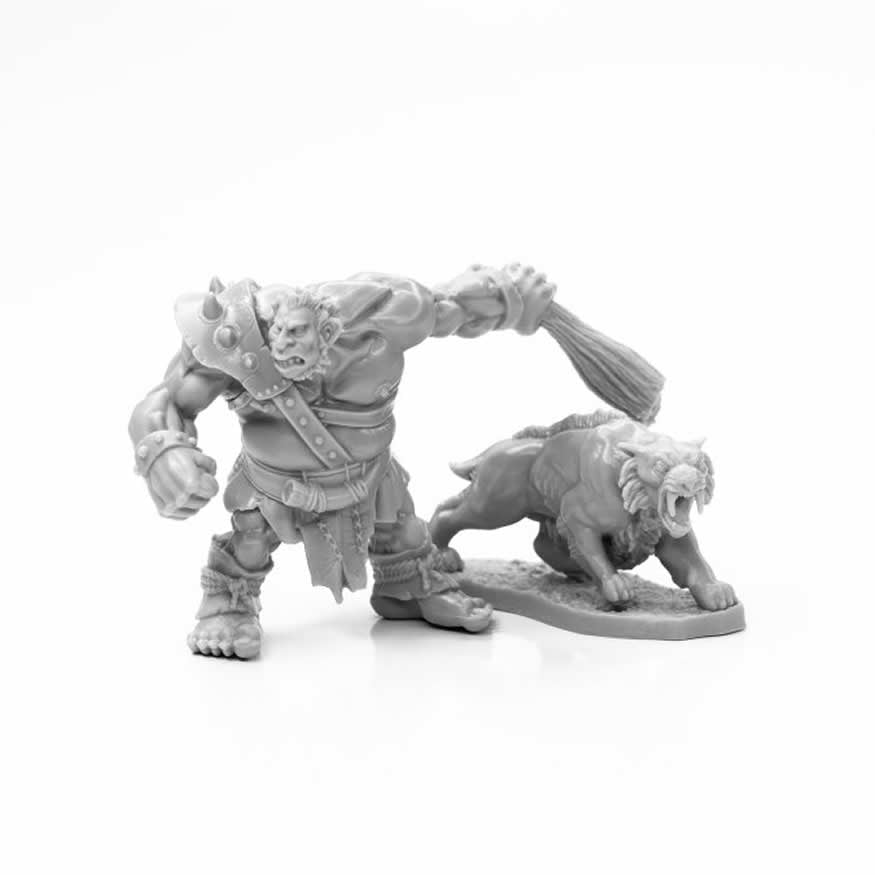 RPR77939 Hill Giant Hunter and Dire Lion Miniature 25mm Heroic Scale Figure (ONLINE ORDER ONLY)
