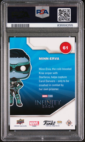 2023 UPPER DECK FUNKO POP MARVEL  MINNERVA PLATINUM #61  PSA 10 (Online Order Only)