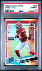 Graded 2023 Panini Donruss Optic Rashee Rice #257 Holo Rookie RC Football Card PSA 10 Gem Mint (ONLINE ORDER ONLY)
