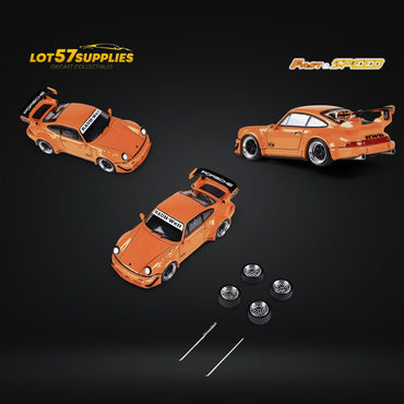 Fast Speed Porsche 964 RWB Widebody HIBIKI GT Version Rear Wing in Orange 1:64 (ONLINE ORDER ONLY)