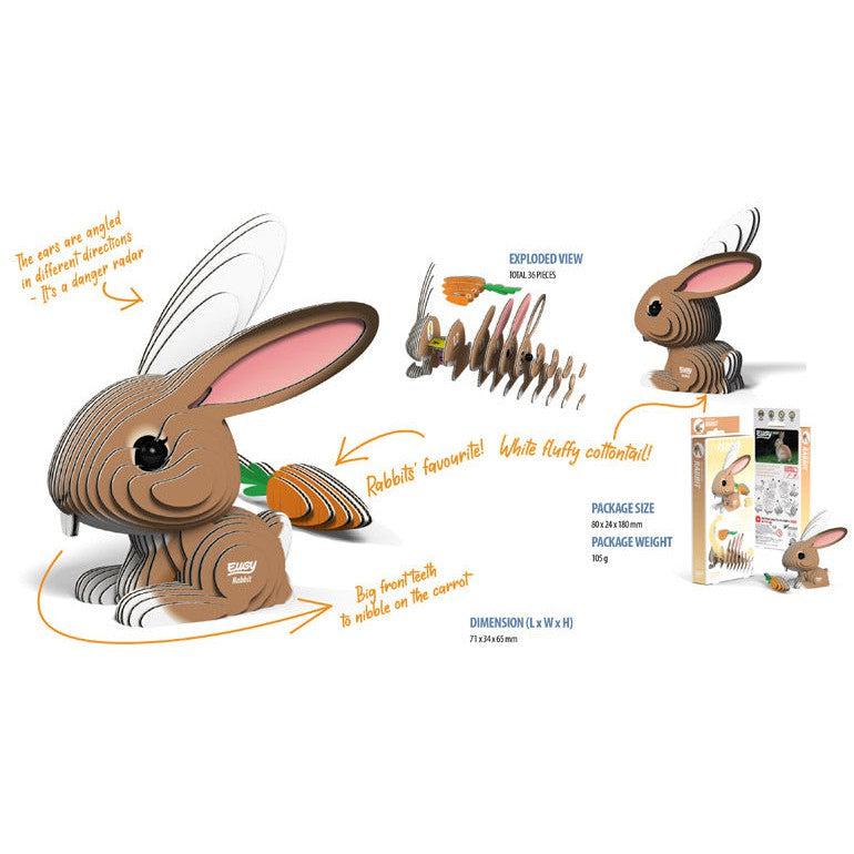 Rabbit 3D Cardboard Model Kit Eugy (ONLINE ORDER ONLY)