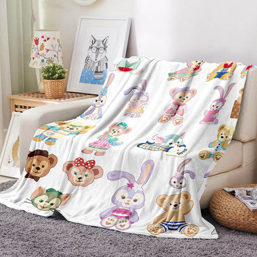 Rabbit Monkey Blanket Flannel Fleece Throw Blanket Room Decoration (Online Order Only)