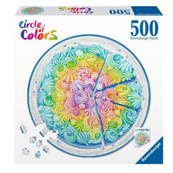 Rainbow Cake "Circle of Colors" 500 Piece Round Jigsaw Puzzle Ravensburger (ONLINE ORDER ONLY)