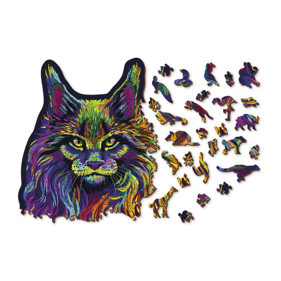 Rainbow Wild Cat 274 Piece Wood Jigsaw Puzzle Wooden City (ONLINE ORDER ONLY)