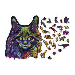 Rainbow Wild Cat 274 Piece Wood Jigsaw Puzzle Wooden City (ONLINE ORDER ONLY)
