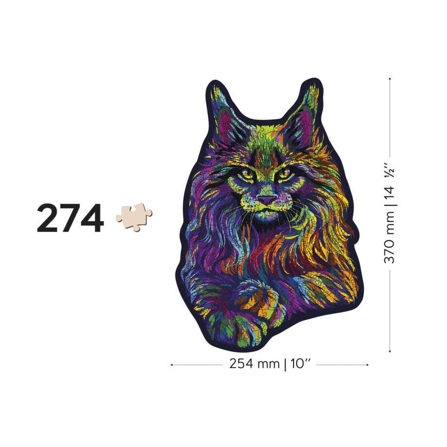 Rainbow Wild Cat 274 Piece Wood Jigsaw Puzzle Wooden City (ONLINE ORDER ONLY)