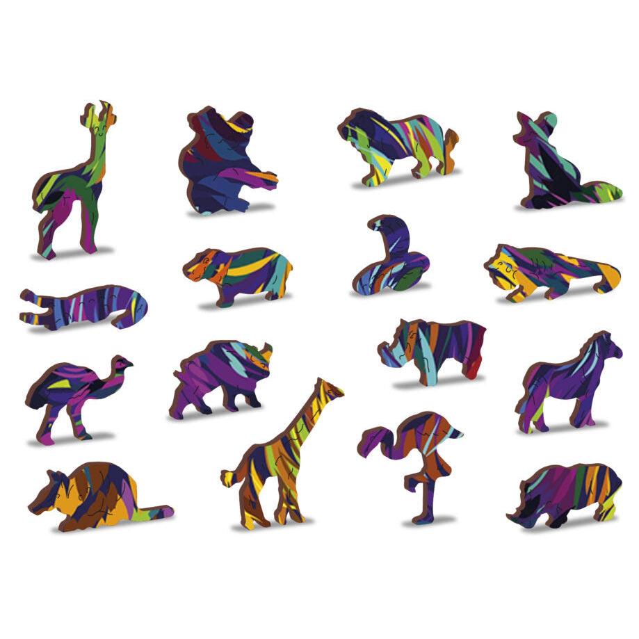 Rainbow Wild Cat 274 Piece Wood Jigsaw Puzzle Wooden City (ONLINE ORDER ONLY)