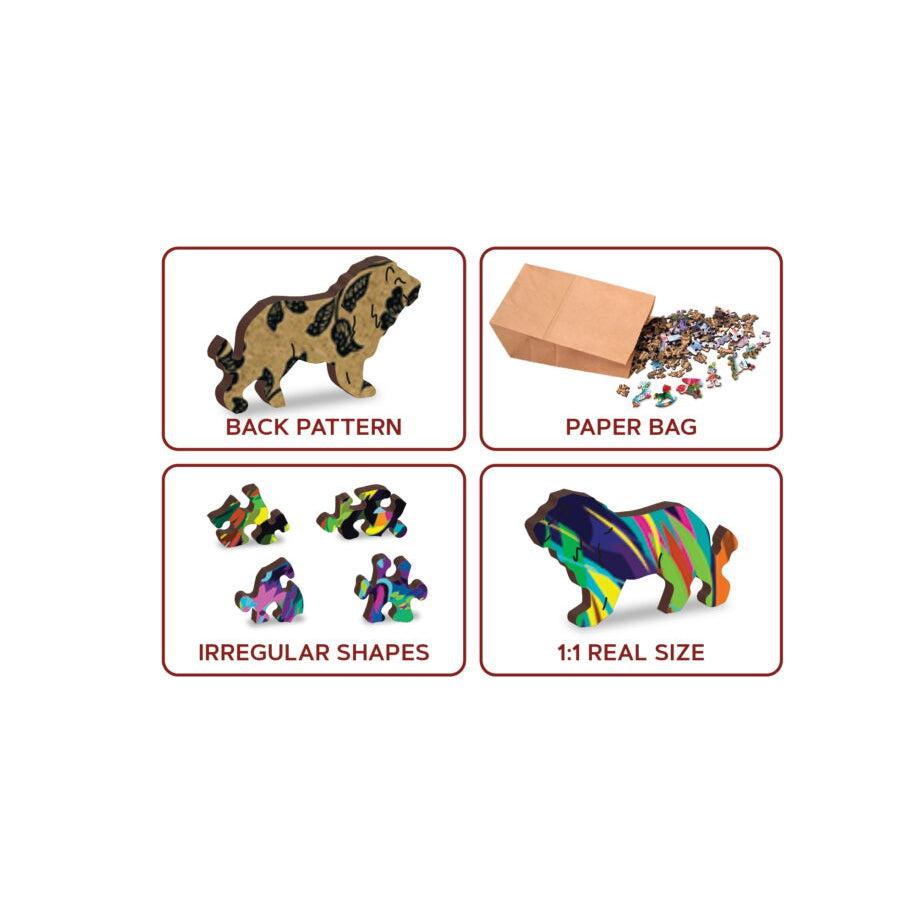 Rainbow Wild Cat 274 Piece Wood Jigsaw Puzzle Wooden City (ONLINE ORDER ONLY)