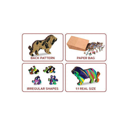 Rainbow Wild Cat 274 Piece Wood Jigsaw Puzzle Wooden City (ONLINE ORDER ONLY)