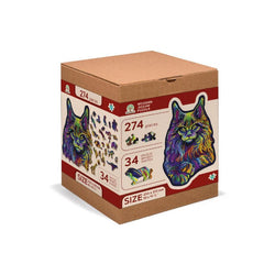 Rainbow Wild Cat 274 Piece Wood Jigsaw Puzzle Wooden City (ONLINE ORDER ONLY)