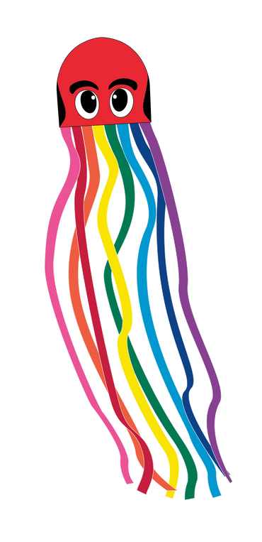 121 inch long Nylon Rainbow Octopus Red (ONLINE ORDER ONLY)