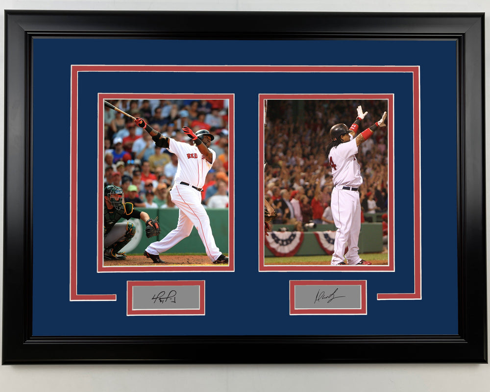 Framed David Ortiz and Manny Ramirez Boston Red Sox 17x23 Dual Baseball Photo (ONLINE ORDER ONLY)
