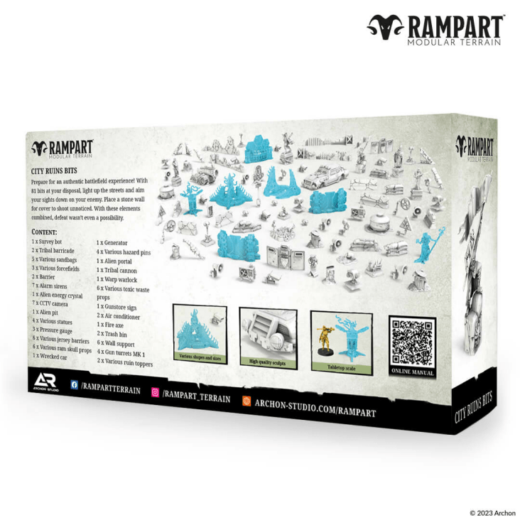 Rampart Modular Terrain: City Ruins Bits (ONLINE ORDER ONLY)