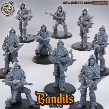 3D Printed Cast n Play - Ranger Bandits Set 28mm 32mm D&D (Online Only)