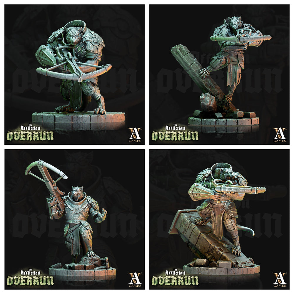 3D Printed Archvillain Games Affliction Overrun - Rat Arbalesters 28mm 32mm D&D (Online Only)