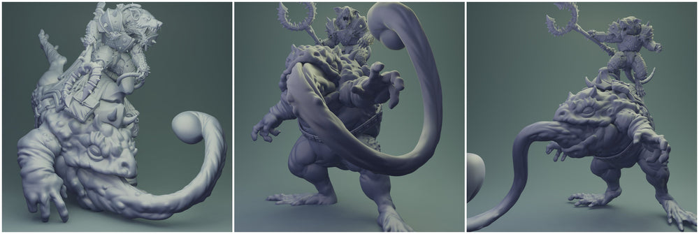 3D Printed Nafarrate Rats Army Rat Riding Frog Set 28mm 32mm D&D (Online Only)