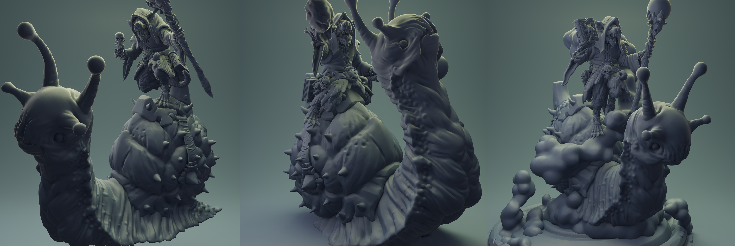 3D Printed Nafarrate Rats Army Rat Riding Snail Set 28mm 32mm D&D (Online Only)