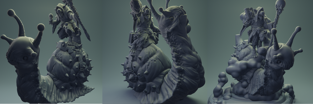 3D Printed Nafarrate Rats Army Rat Riding Snail Set 28mm 32mm D&D (Online Only)