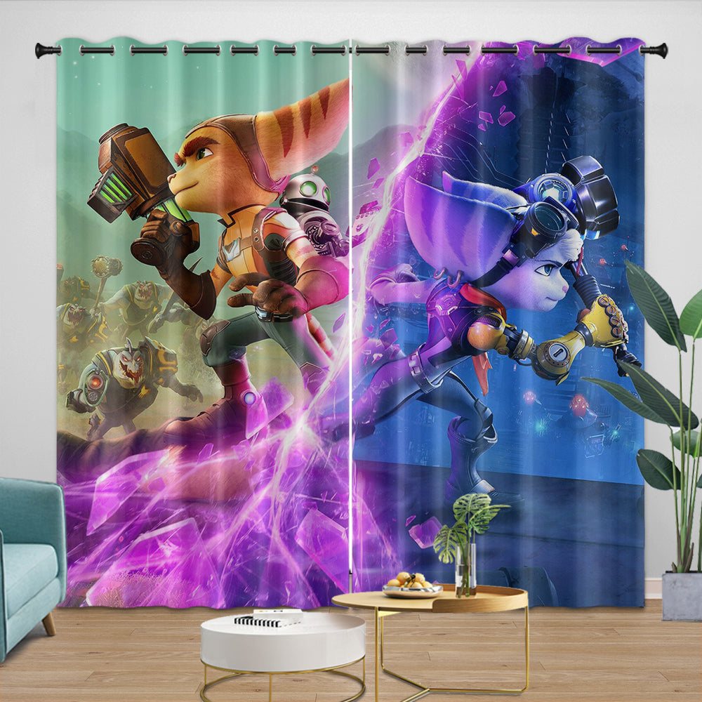 Ratchet Clank Rift Apart Curtains Blackout Window Drapes Room Decoration (Online Order Only)