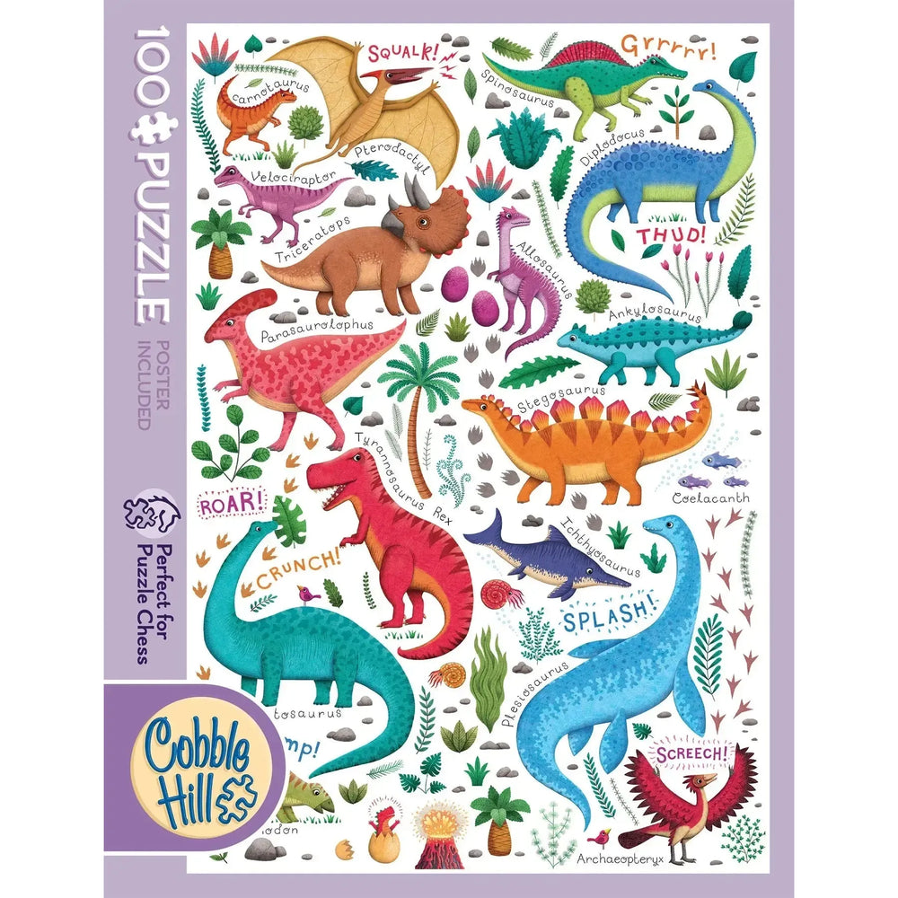 Rawr! Dinosaurs 100 Large Piece Jigsaw Puzzle Cobble Hill (ONLINE ORDER ONLY)